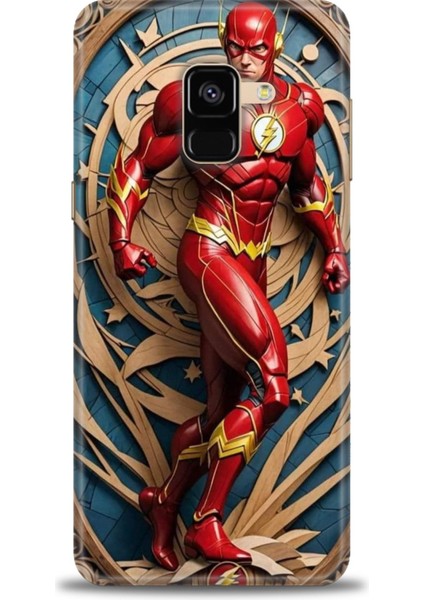 Samsung Galaxy A8 2018 Hd Baskılı Kılıf + Seramik Tam Kaplayan Ekran Koruyucu 92