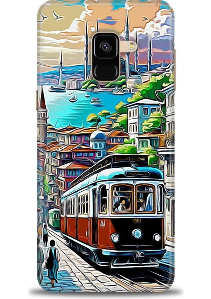 Samsung Galaxy A8 2018 Hd Baskılı Kılıf + Seramik Tam Kaplayan Ekran Koruyucu 225