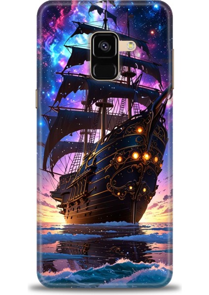Samsung Galaxy A8 2018 Hd Baskılı Kılıf + Seramik Tam Kaplayan Ekran Koruyucu 236