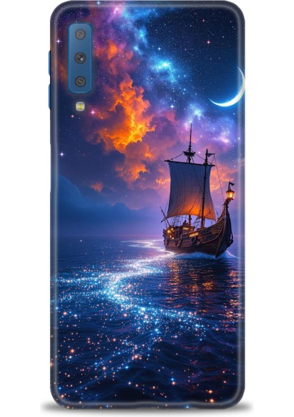 Samsung Galaxy A7 2018 Hd Baskılı Kılıf + Seramik Tam Kaplayan Ekran Koruyucu 235