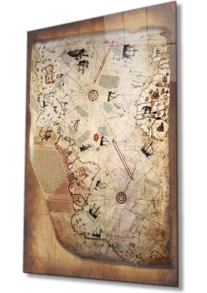 Piri Reis Dünya Haritası , Ev ve Ofis Duvar Dekoru, Temperli 4 mm