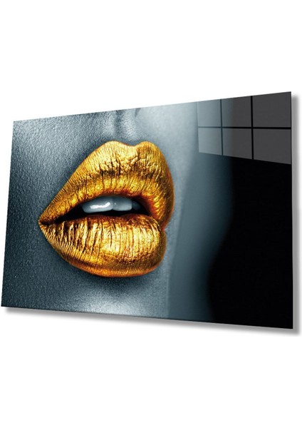 Sn Sarı Dudaklı Kadın Cam Tablo modelleri