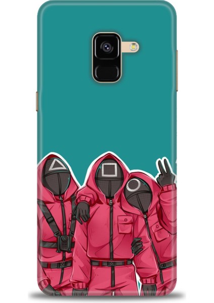Samsung Galaxy A8 2018 Hd Baskılı Kılıf + Seramik Tam Kaplayan Ekran Koruyucu 290