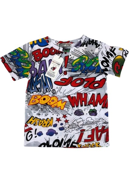 Erkek Çocuk T-Shirt Bomba Flash Dijital Baskılı Çok Renkli 3-4 Yaş