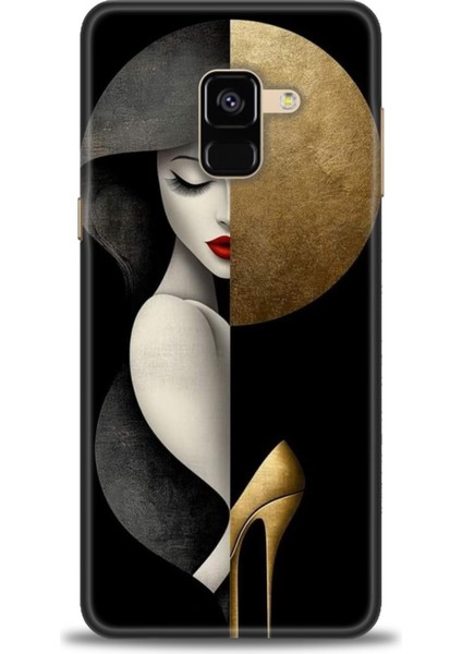 Samsung Galaxy A8 2018 Hd Baskılı Kılıf + Seramik Tam Kaplayan Ekran Koruyucu 147