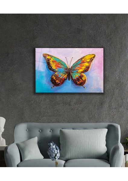 Renkli Kelebek 4mm Dayanıklı Cam Tablo Temperli Cam fiyatları