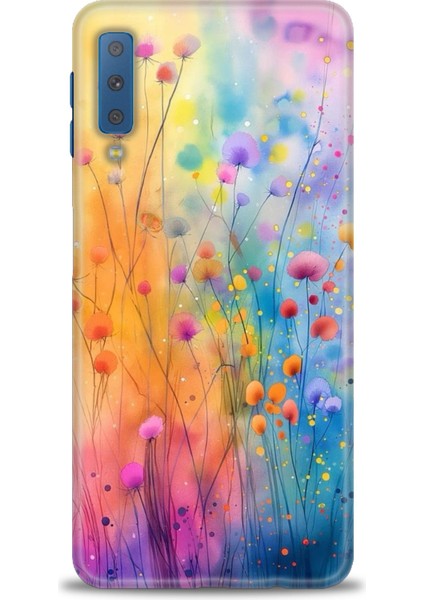 Samsung Galaxy A7 2018 Hd Baskılı Kılıf + Seramik Tam Kaplayan Ekran Koruyucu 413