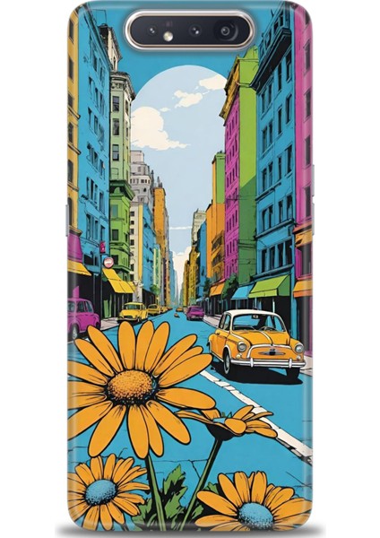 Samsung Galaxy A80 Hd Baskılı Kılıf + Seramik Tam Kaplayan Ekran Koruyucu 449