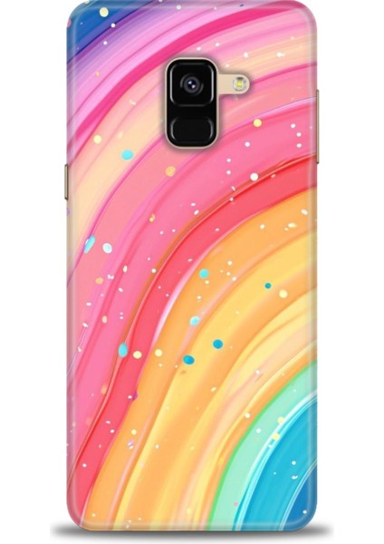 Samsung Galaxy A8 2018 Hd Baskılı Kılıf + Seramik Tam Kaplayan Ekran Koruyucu 415