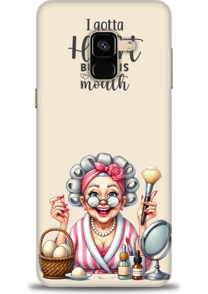 Samsung Galaxy A8 2018 Hd Baskılı Kılıf + Seramik Tam Kaplayan Ekran Koruyucu 41
