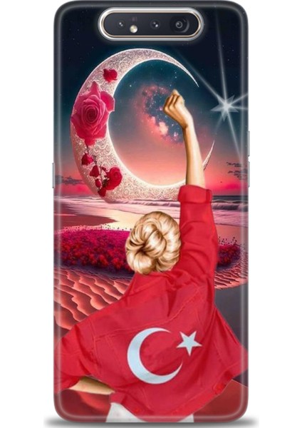Samsung Galaxy A80 Hd Baskılı Kılıf + Seramik Tam Kaplayan Ekran Koruyucu 249