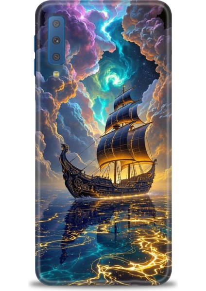 Samsung Galaxy A7 2018 Hd Baskılı Kılıf + Seramik Tam Kaplayan Ekran Koruyucu 233