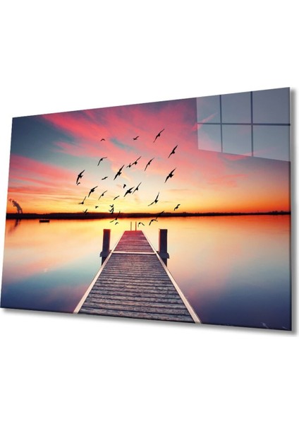 Günbatımı Deniz 4mm Dayanıklı Cam Tablo Temperli Cam
