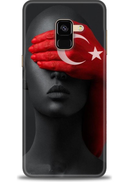 Samsung Galaxy A8 2018 Hd Baskılı Kılıf + Seramik Tam Kaplayan Ekran Koruyucu 246