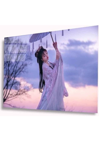 Japon Kadın Cam Tablo 4mm Dayanıklı Temperli Cam