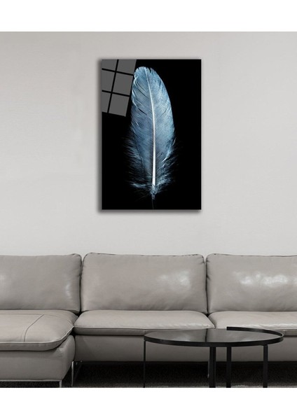 Mavi Tüy Temperli Cam Tablo