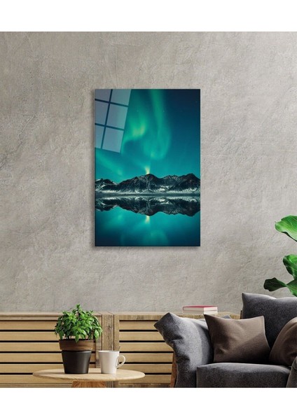 Dağ Yansıma Manzarası Cam Tablo, Ev ve Ofis Duvar Dekoru, Hediyelik Büyük Temperli 4 mm Cam Tablo fiyatları