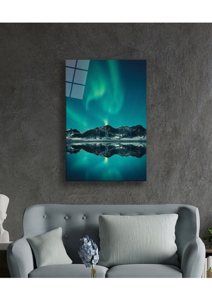 Dağ Yansıma Manzarası Cam Tablo, Ev ve Ofis Duvar Dekoru, Hediyelik Büyük Temperli 4 mm Cam Tablo modelleri