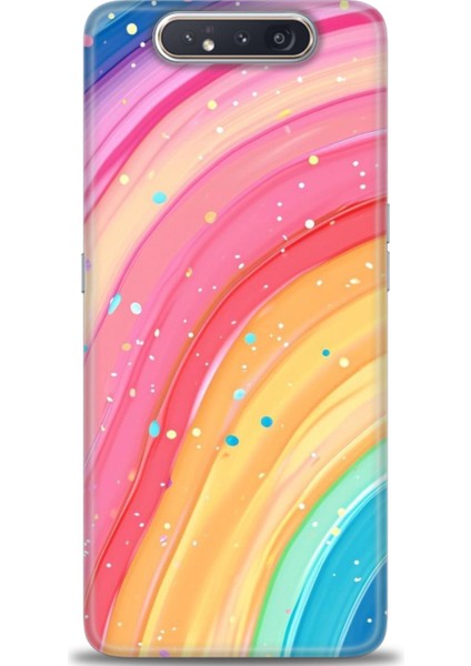 Samsung Galaxy A80 Hd Baskılı Kılıf + Seramik Tam Kaplayan Ekran Koruyucu 415