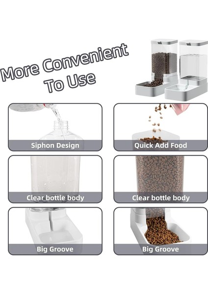 Otomatik Kedi ve Köpek Mama Su Kabı Sebili Pınarı 2'li Set Mama 2.1 kg Su Kasesi 3.8 Lt Kapasite fiyatları