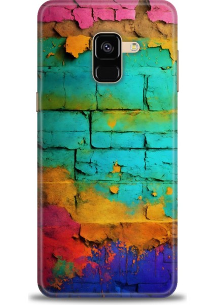 Samsung Galaxy A8 2018 Hd Baskılı Kılıf + Seramik Tam Kaplayan Ekran Koruyucu 437