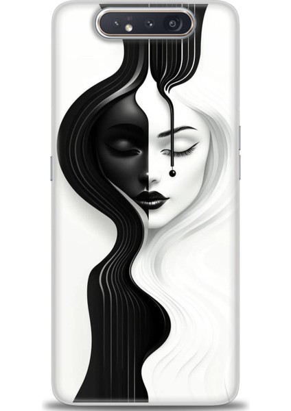 Samsung Galaxy A80 Hd Baskılı Kılıf + Seramik Tam Kaplayan Ekran Koruyucu 144