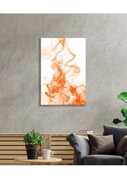 Beyaz Üstüne Turuncu Duman Cam Tablo, Ev ve Ofis Duvar Dekoru, Hediyelik Büyük Temperli Cam Tablo fiyatları