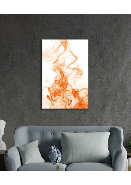 Beyaz Üstüne Turuncu Duman Cam Tablo, Ev ve Ofis Duvar Dekoru, Hediyelik Büyük Temperli Cam Tablo modelleri