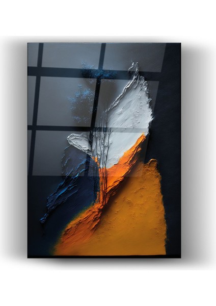 Cam Tablo Sanatsal Tuval Tablo - Duvar Dekorasyonu - Ofis Tablosu - Duvar Tablosu - Dikey