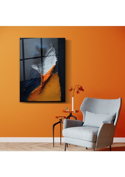 Cam Tablo Sanatsal Tuval Tablo - Duvar Dekorasyonu - Ofis Tablosu - Duvar Tablosu - Dikey indirimleri