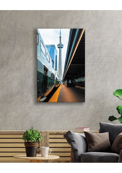 Tren Garı Cam Tablo, Ev ve Ofis Duvar Dekoru Hediyelik Büyük Tablo Dayanıklı Cam fiyatları