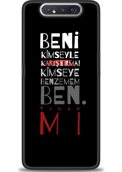 Samsung Galaxy A80 Hd Baskılı Kılıf + Seramik Tam Kaplayan Ekran Koruyucu 396