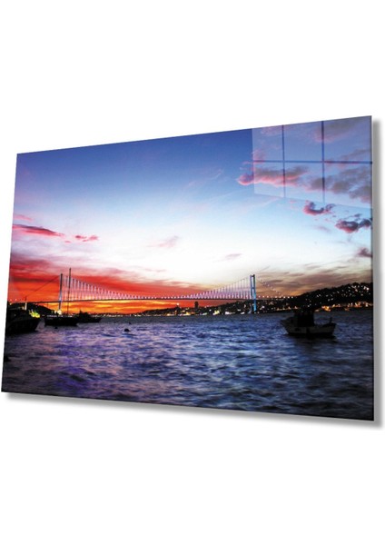 Istanbul Boğaz Köprü Manzara 4mm Dayanıklı Cam Tablo Temperli Cam