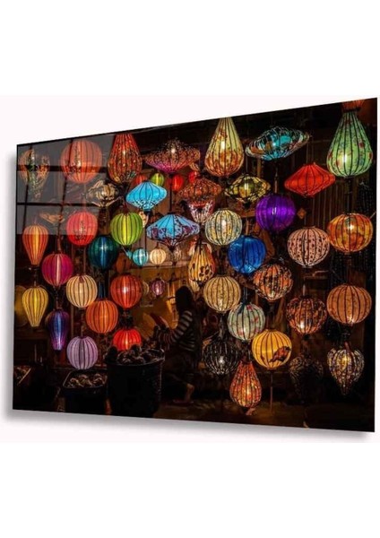 Renkli Sarkıtlar Cam Tablo 4mm Dayanıklı Temperli Cam