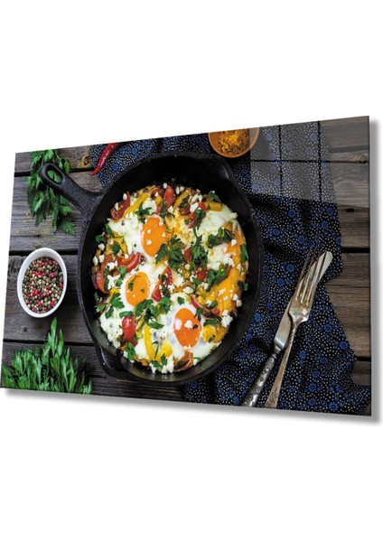 Dekoratif Duvar Aksesuarı Yemek Mutfak Cam Tablo Food Kitchen