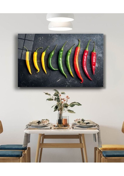 Gvn SERI001 Renkli Biberler Cam Tablo fiyatları