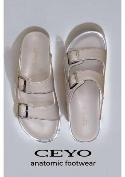 9988-8 Anatomik Taban Kadın Terlik Vizon 36-40