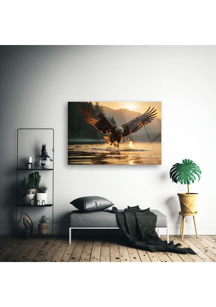 Görkemli Kartal Cam Tablo , Temperli Cam Üzerine Baskı , Yüksek Kalite , Asılmaya Hazır , Ev Dekoru modelleri