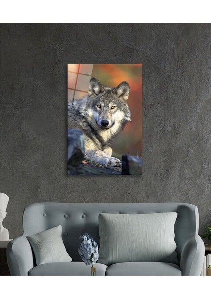 Kurt Hayvan Portresi Cam Tablo, Ev ve Ofis Duvar Dekoru, Hediyelik Büyük Temperli 4 mm Cam Tablo modelleri