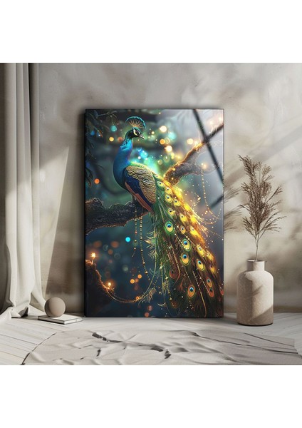 Tavuz Kuşu Cam Tablo , Estetik Duvar Dekoru , Modern Duvar Tablosu , Temperli Cam Duvar Tablosu