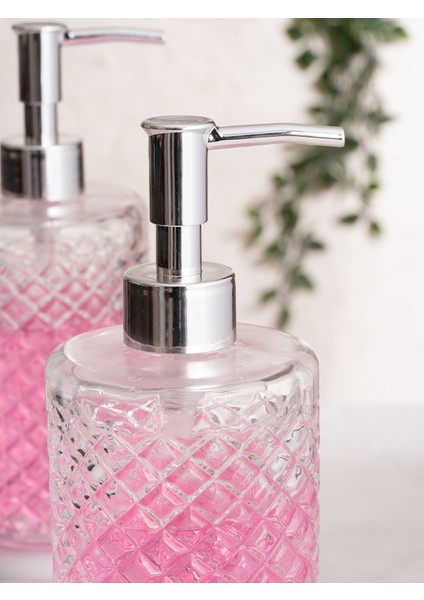 Kafes Model Cam Sıvı Sabun Bulaşık Deterjanı Şişesi Sabunluk 250 ml 2 Adet