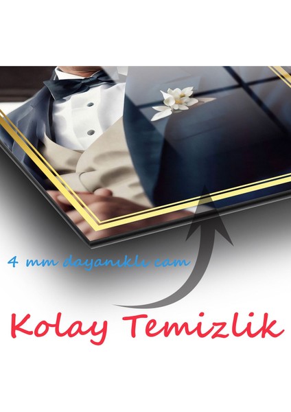 Atatürk Yapay Zeka Gerçek Cam Tablo , Modern Ev Ofis Salon Duvar Dekoru , Hediyelik Tablo fırsatları