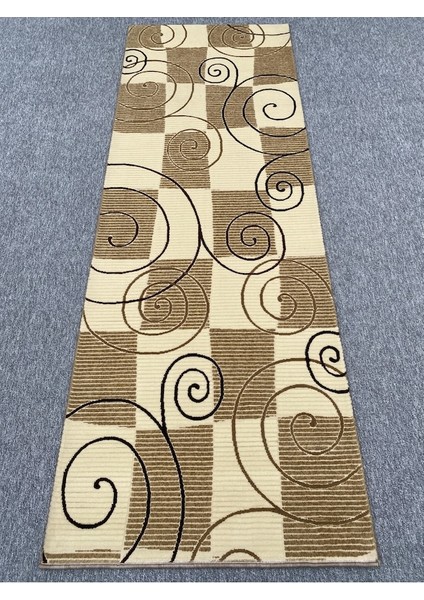 Saray Halı 10325 A 80X230 Kahve Krem Kesme Yolluk