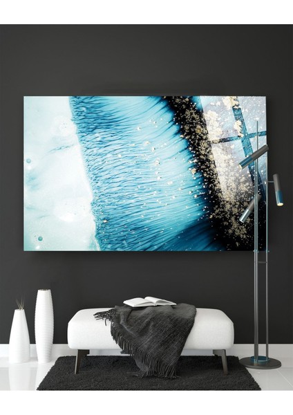 Mavi Su, Deniz Okyanus Cam Tablo, Soyut Cam Tablo, Modern Duvar Dekor, Cam Duvar Tablo indirimleri