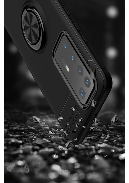 Huawei P40 Pro Kılıf Range Yüzüklü Silikon - Siyah Zrnet