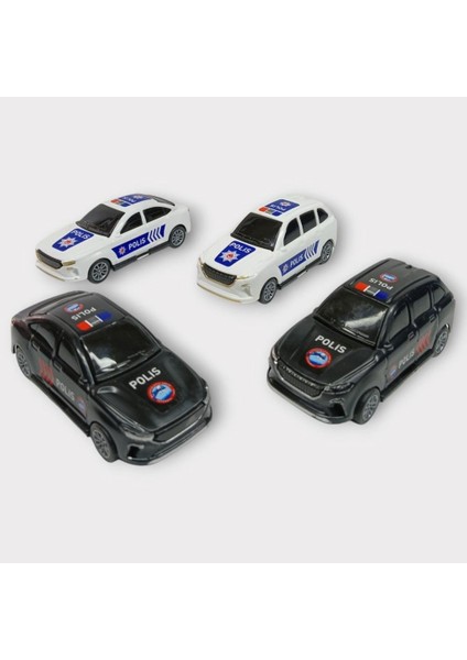 Çek Bırak Togg Polis Arabası - 4lü Set