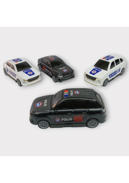 Çek Bırak Togg Polis Arabası - 4lü Set