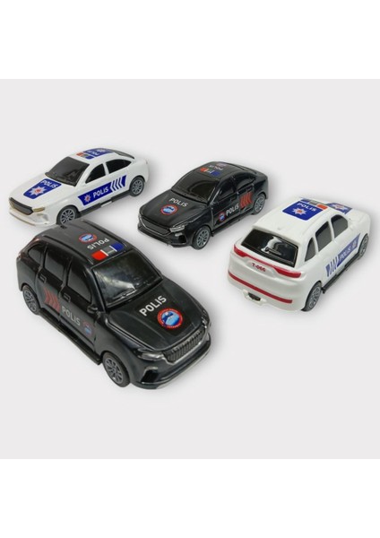 Çek Bırak Togg Polis Arabası - 4lü Set