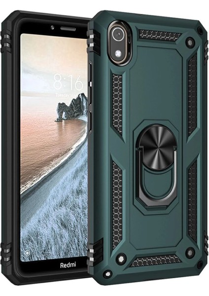 Xiaomi Redmi 7A Kılıf Sofya Yüzüklü Silikon Kapak - Yeşil Zrnet
