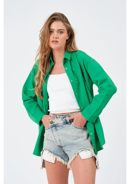Kadın Oversize Uzun Gömlek